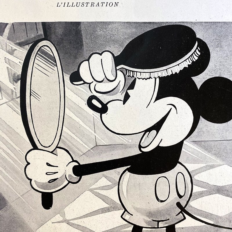 ヴィンテージ広告4P モノクロ ミッキーマウス他（1937年12月仏）ーsoracoya