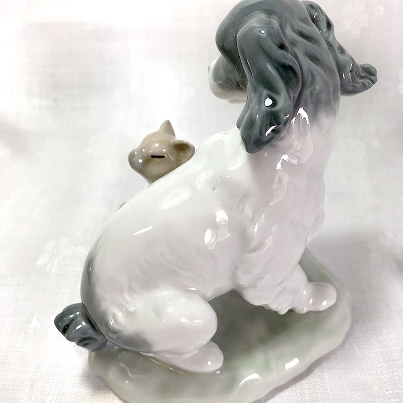 海外 Lladro 犬 猫 仲良し Unlikely Friends フィギュリン