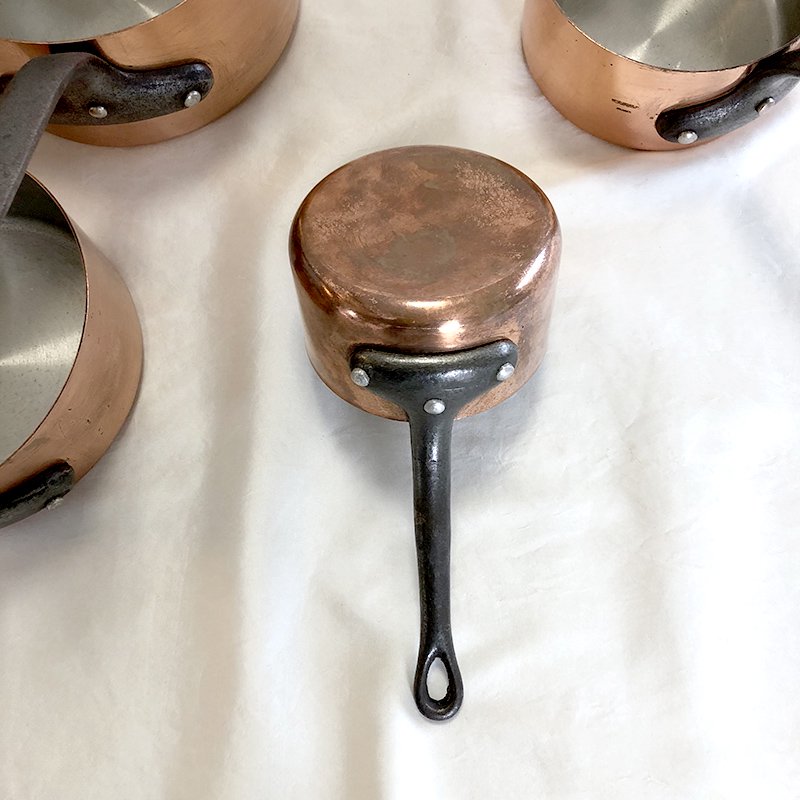 銅片手鍋　フランス本格派銅鍋　使い勝手の良い厚さ1ｍｍ　#6 直径104　-soracoya