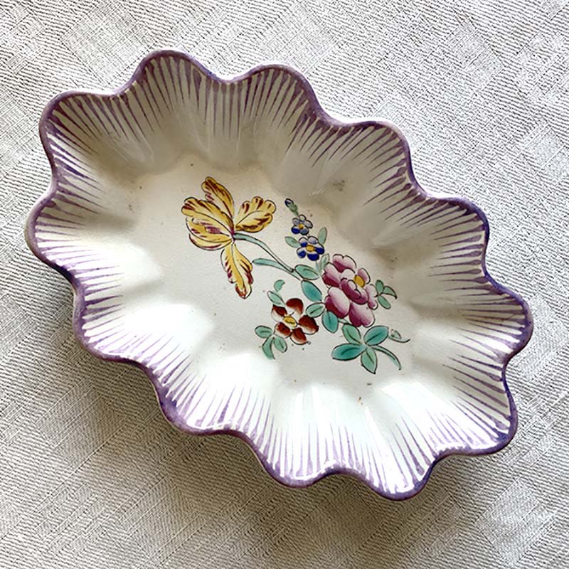 ジョワジールロワ パープルの縁取りのアンティーク小皿