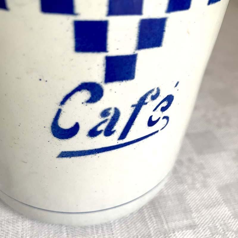 ホーローキャニスターネイビーチェッカー2個セット