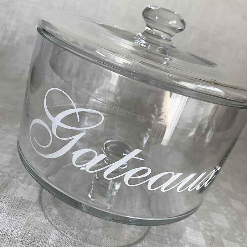 ガラスのお菓子入れ コンポティ 大型ボンボニエール 蓋付きお