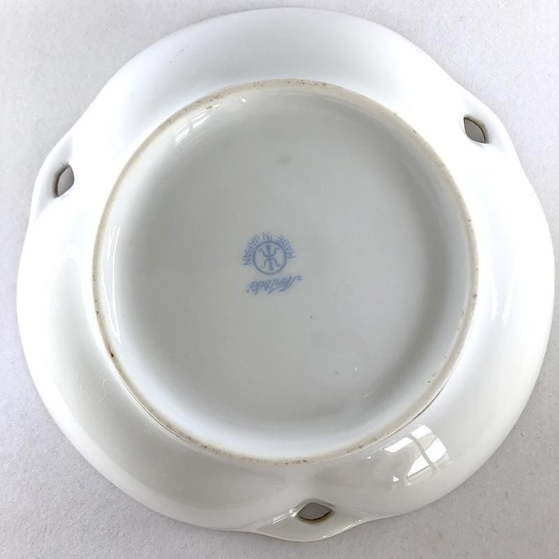 オールドノリタケ マルキ印 金盛花紋三耳 立体絵付 ボール