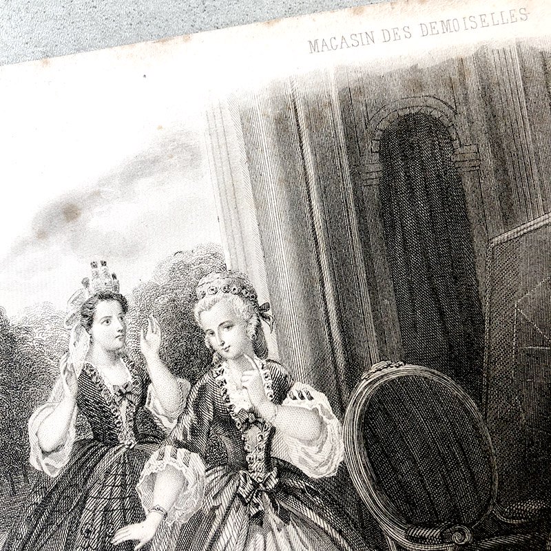 フランス 銅版画 エッチング 洋品店の風景 1856-57年 soracoya