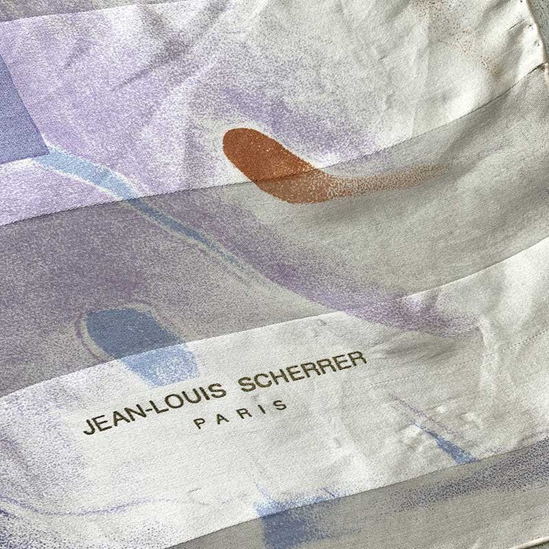 シルクスカーフ JEAN-LOUIS SCHERRER psris 透け感カラフル花柄