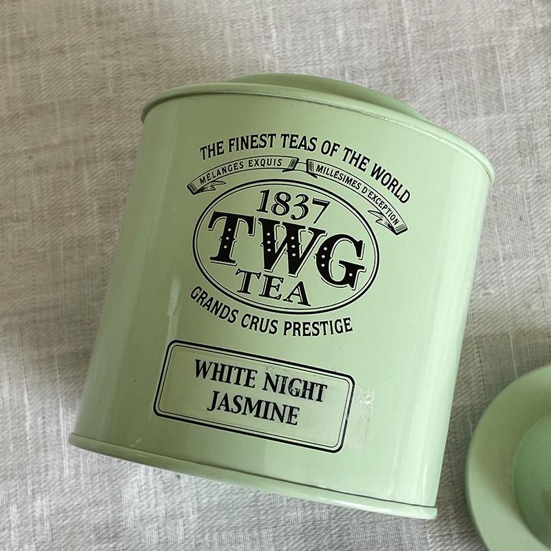TWG 紅茶缶 きれいなソフトグリーン white night jasmine TWG 紅茶缶 きれいなソフトグリーン white night jasmine