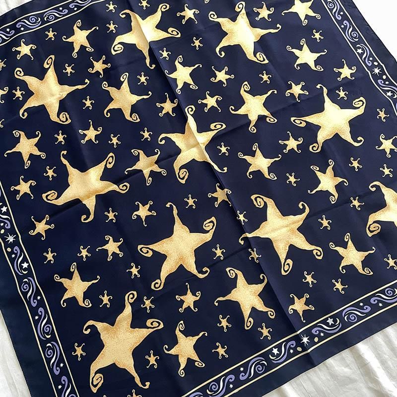 スカーフ ネイビー 星とくねくね ーsoracoya