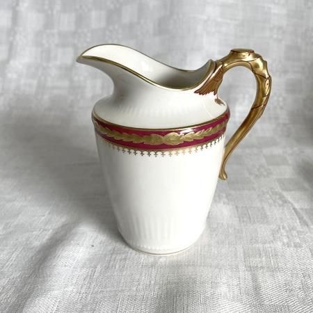 未使用 レトロ　リモージュのシュガーポットとミルクピッチャー フランス製リモージュ未使用青い小花のピッチャーセット