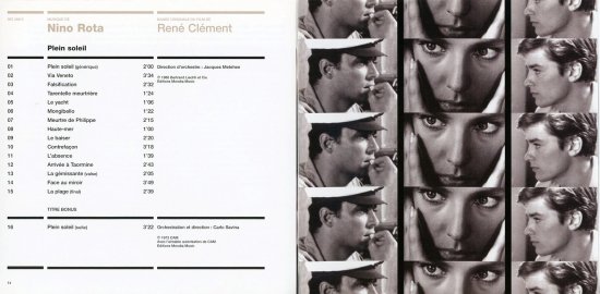 Plein soleil 太陽がいっぱい / Nino Rota ニーノ・ロータ - Ecoutez le cinema ! CD