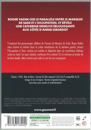 Le Vice et la vertu 悪徳の栄え / Roger Vadim ロジェ・ヴァディム DVD PAL