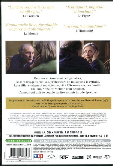 Amour 愛、アムール (2012) / Michael Haneke ミヒャエル・ハネケ DVD PAL