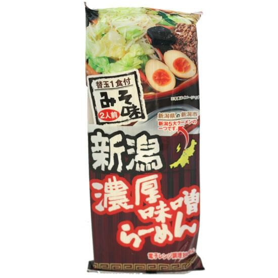 乾麺】新潟濃厚味噌らーめん 太麺仕上げ 濃厚味噌味2人前 替玉1