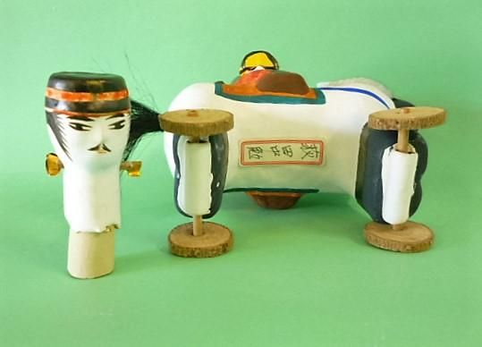 郷土玩具】廃絶 長門張子 人力車(軍人) 【公式通販】