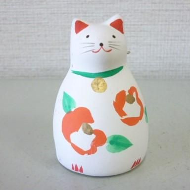 No 618 椿猫土鈴 京都 おもちゃばこ 日本土鈴館 No 618 椿猫土鈴 京都 おもちゃばこ 日本土鈴館