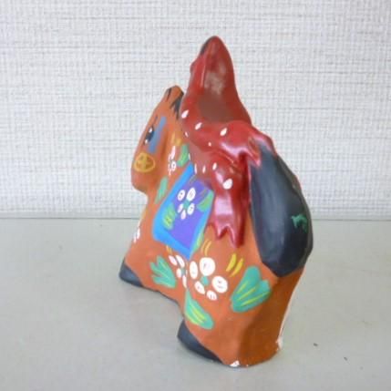佐々木孝和作　岩手県郷土玩具 民藝手描きの瞳やまつ毛、ヒゲ、色彩が芸術的な張子猫 佐々木孝和作 岩手県郷土玩具 民藝手描きの瞳やまつ毛、ヒゲ、色彩