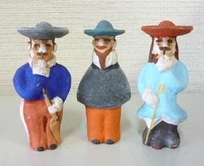 No. 1063完売御礼！ 堺湊焼人形・南蛮人形3体セット 津塩吉右衛門