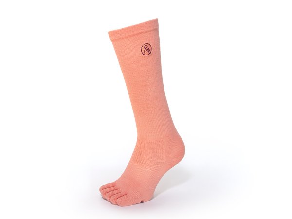 Rubes High Socks：足裏ハート：ストロベリーピンク Strawberry pink + heart pattern sole