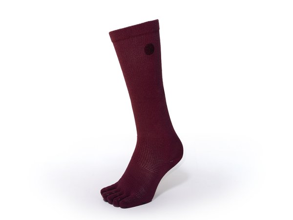 Rubes High Socks：足裏クローバー：ボルドー Bordeaux + clover pattern sole