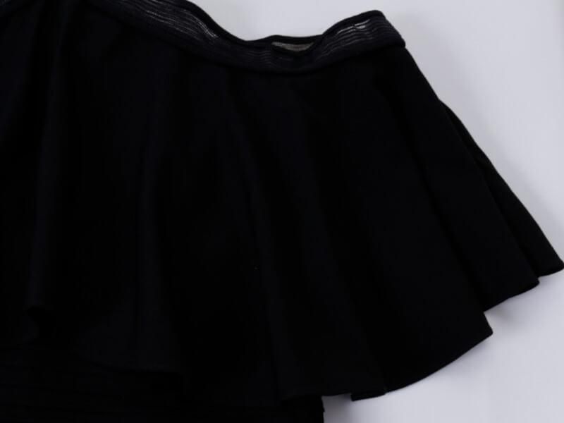 S/M【SALE】ホルターネック フリル ドレープミニ丈ドレス ブラック 黒