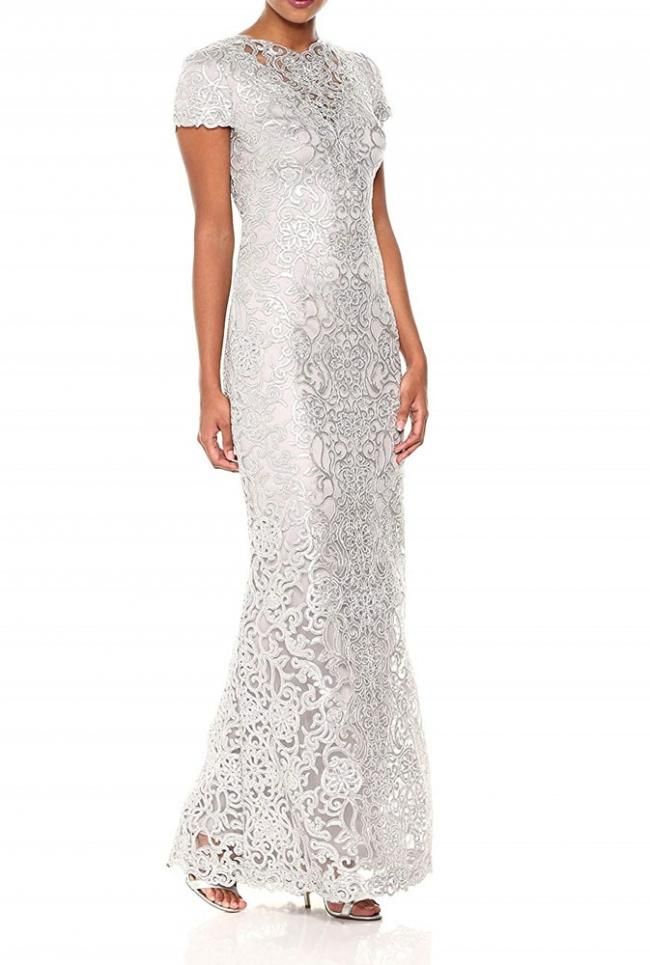 Us2のみ Sale スパンコールレース コーデッドエンブロイダリー ロングドレス シルバー タダシ ショージ通販 Tadashi Dress Us2のみ Sale スパンコールレース コーデッドエンブロイダリー ロングドレス シルバー タダシ ショージ通販 Tadashi Dress