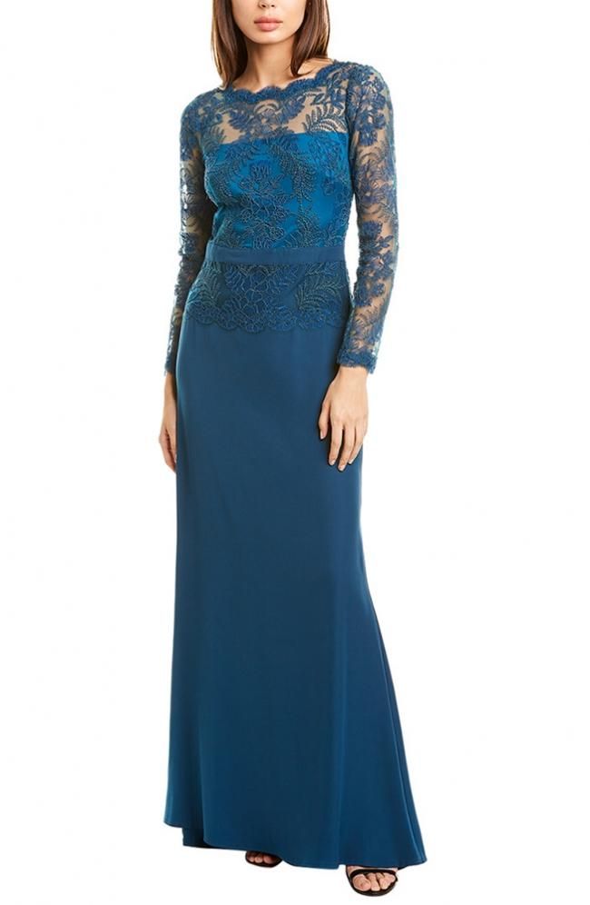 Us6のみ Sale スカラップネック イリュージョン 長袖 ロングドレス 青緑 タダシ ショージ通販 Tadashi Dress Us6のみ Sale スカラップネック イリュージョン 長袖 ロングドレス 青緑 タダシ ショージ通販 Tadashi Dress