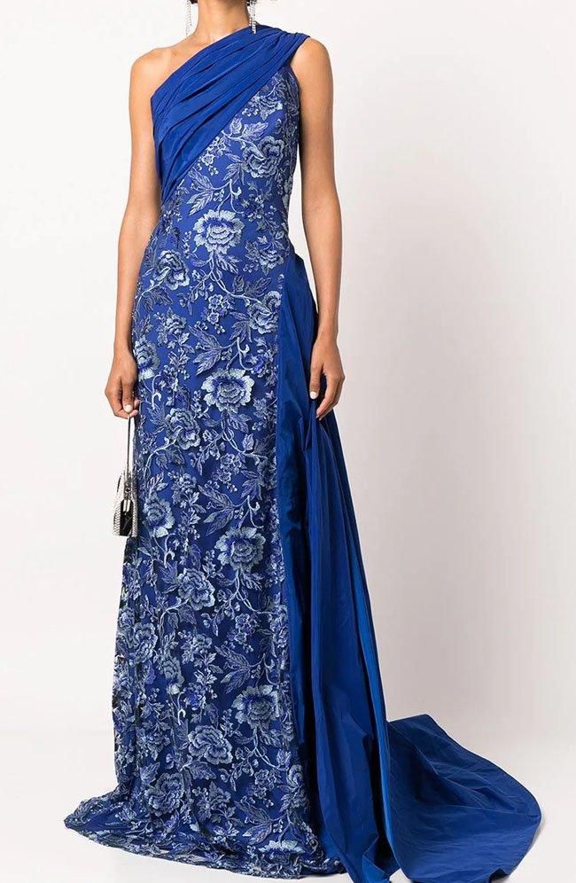 不躾ですみません…美品 tadashi shoji 4P ロイヤルブルー