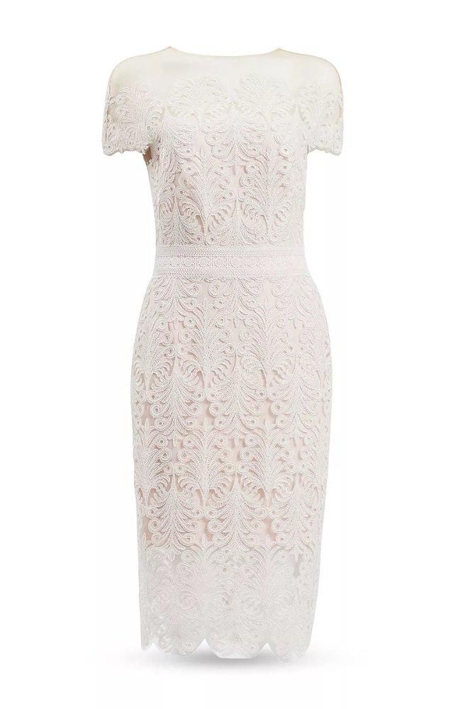 SALE】コードレース オフショルダー 半袖 タイトワンピース アイボリー