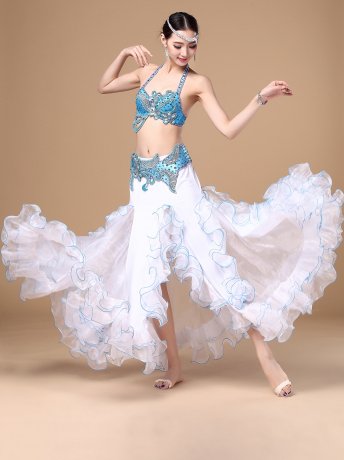 ベリーダンス衣装　豪華衣装セット　WJ01092+Q01099-cz　(4色)