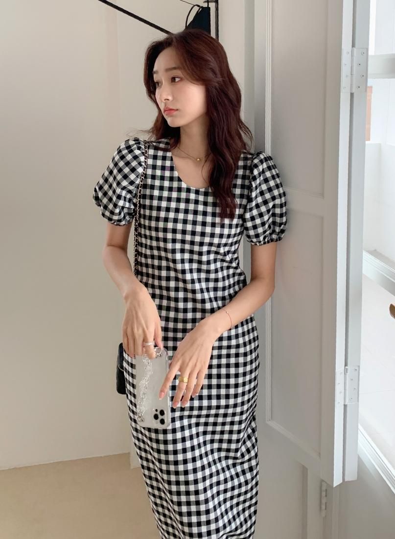 美人百花 Andgirl 掲載 ギンガムチェックタイトパフワンピース Birthday Bash 美人百花 Andgirl 掲載 ギンガムチェックタイトパフワンピース Birthday Bash