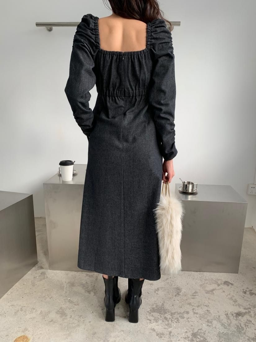 Birthdaybash デニムワンピース PUFF SHOULDER DENIM DRESS - BIRTHDAY BASH
