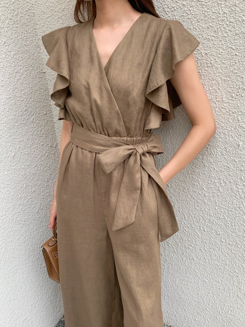 FRILL LINEN ROMPERS - BIRTHDAY BASH