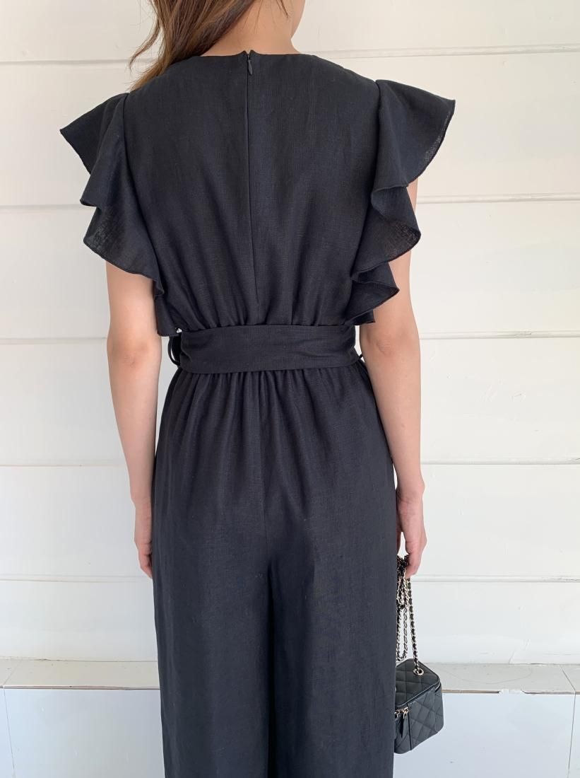 birthday bash リネン フリルロンパースFree size LINEN FRILL ROMPERS - BIRTHDAY BASH