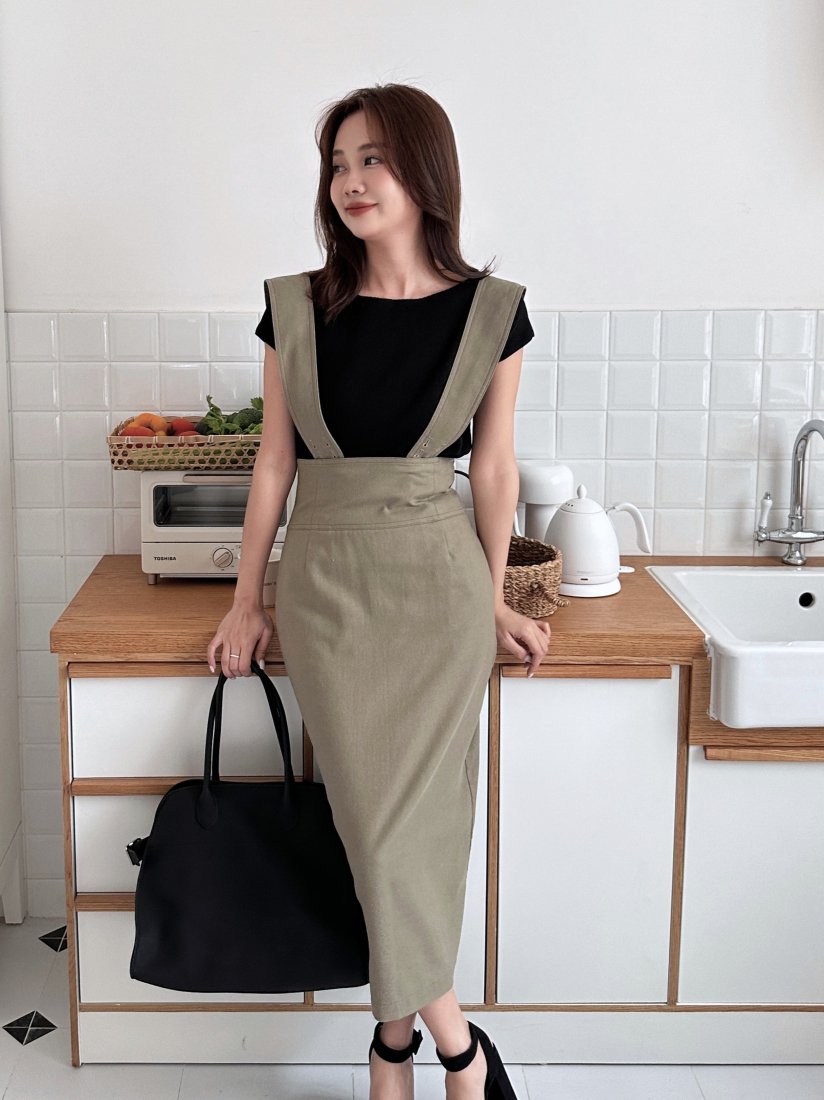 L'Or  I-line jumper skirt ブラックMサイズ