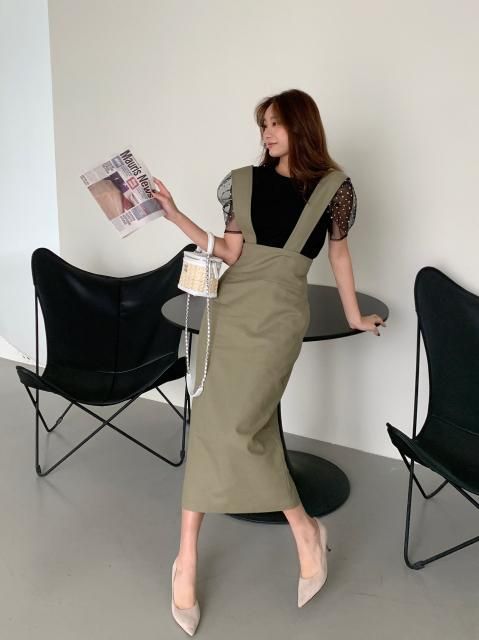 I LINE LINEN JUMPER SKIRT