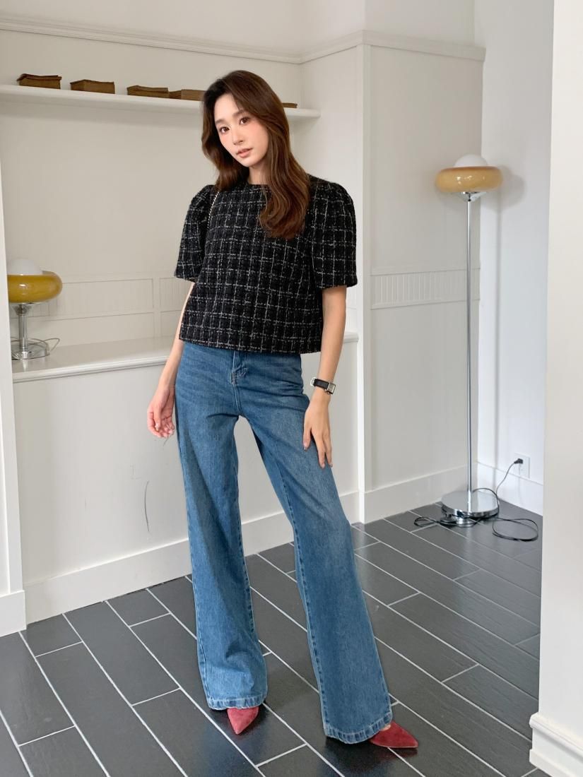 HIGH RISE STITCH DENIM バースデーバッシュ BB STRAIGHT LONG DENIM - BIRTHDAY BASH