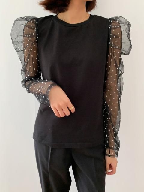 SHEER PUFF DOT TOPS
