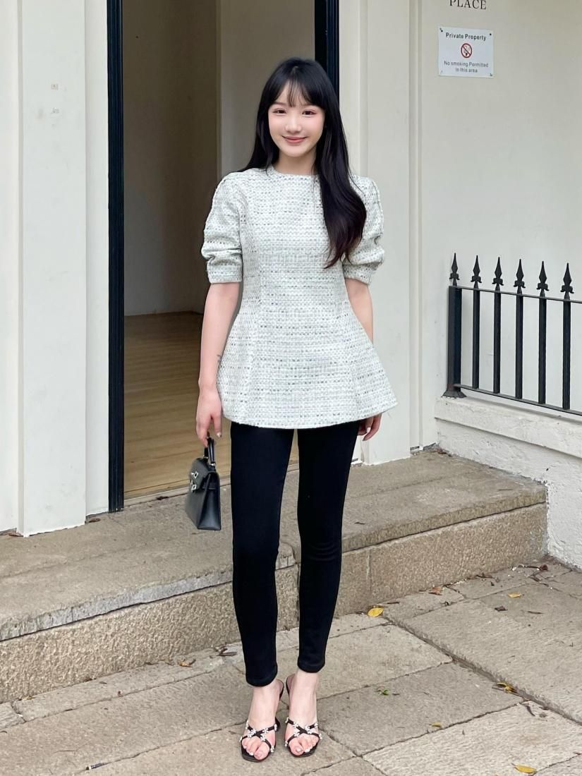 TWEED TUCK PEPLUM TOPS - BIRTHDAY BASH