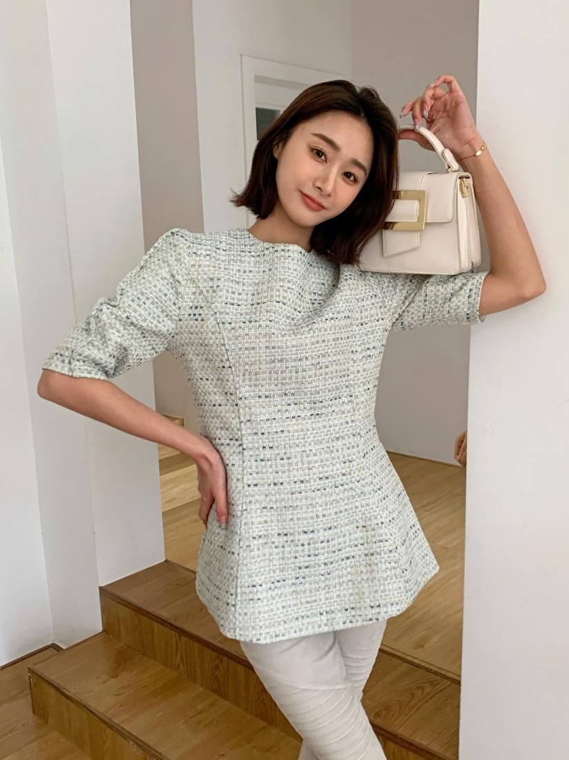 TWEED WAIST MARK TOPS - BIRTHDAY BASH