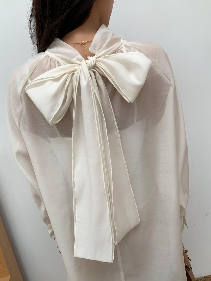 2way SHEER RIBBON BLOUSE - BIRTHDAY BASH