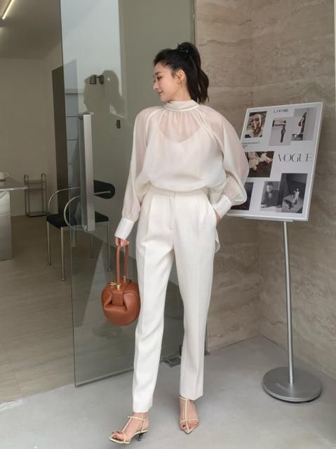 2way SHEER RIBBON BLOUSE