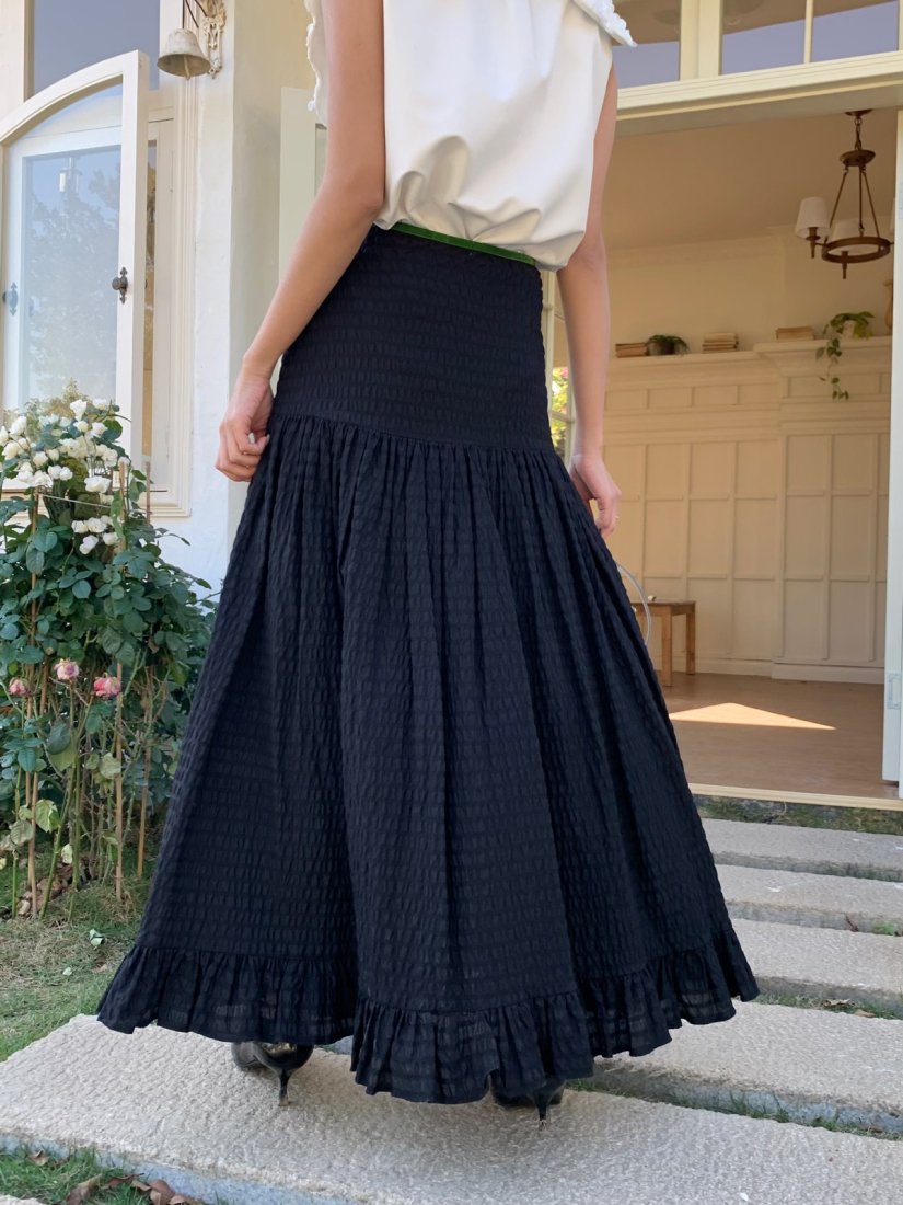 送料無料・90's Vintage 】TIERED MAXI SKIRT - ロングスカート