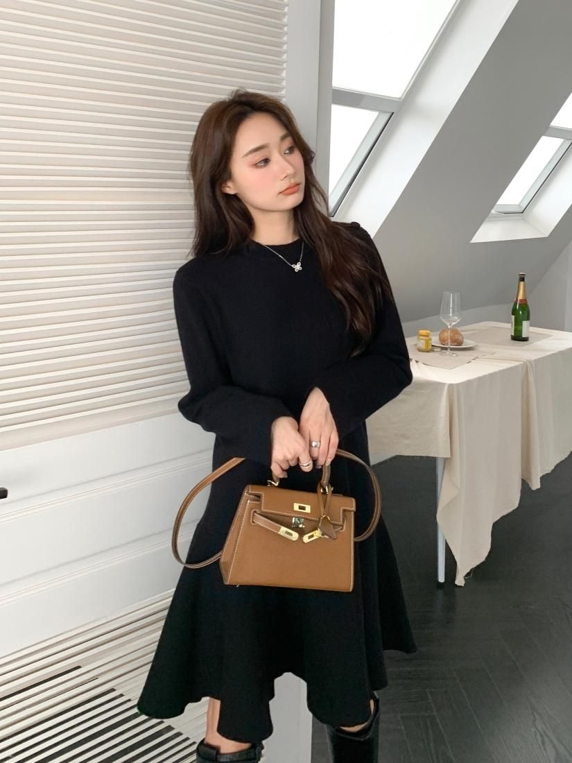 PEPLUM KNIT DRESS WITH BUTTON - BIRTHDAY BASH