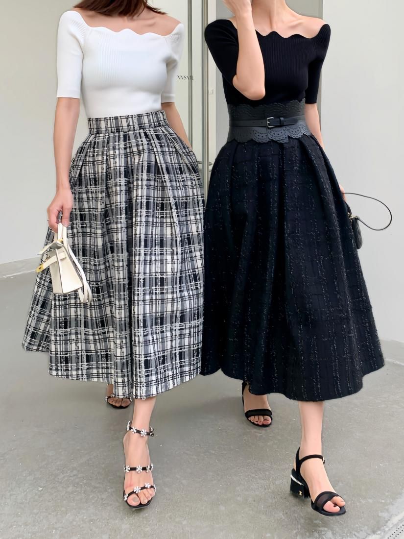 KIRA CHECK SKIRT | hartwellspremium.com