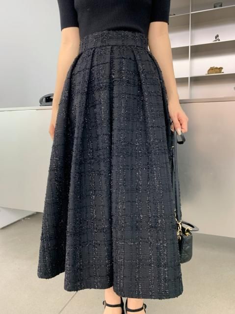 KIRA TWEED CHECK SKIRT