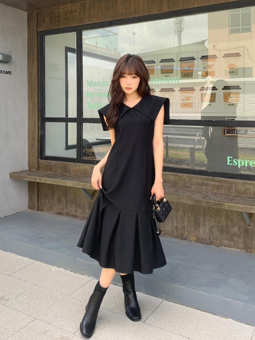 Square big collar Dress - BIRTHDAY BASH