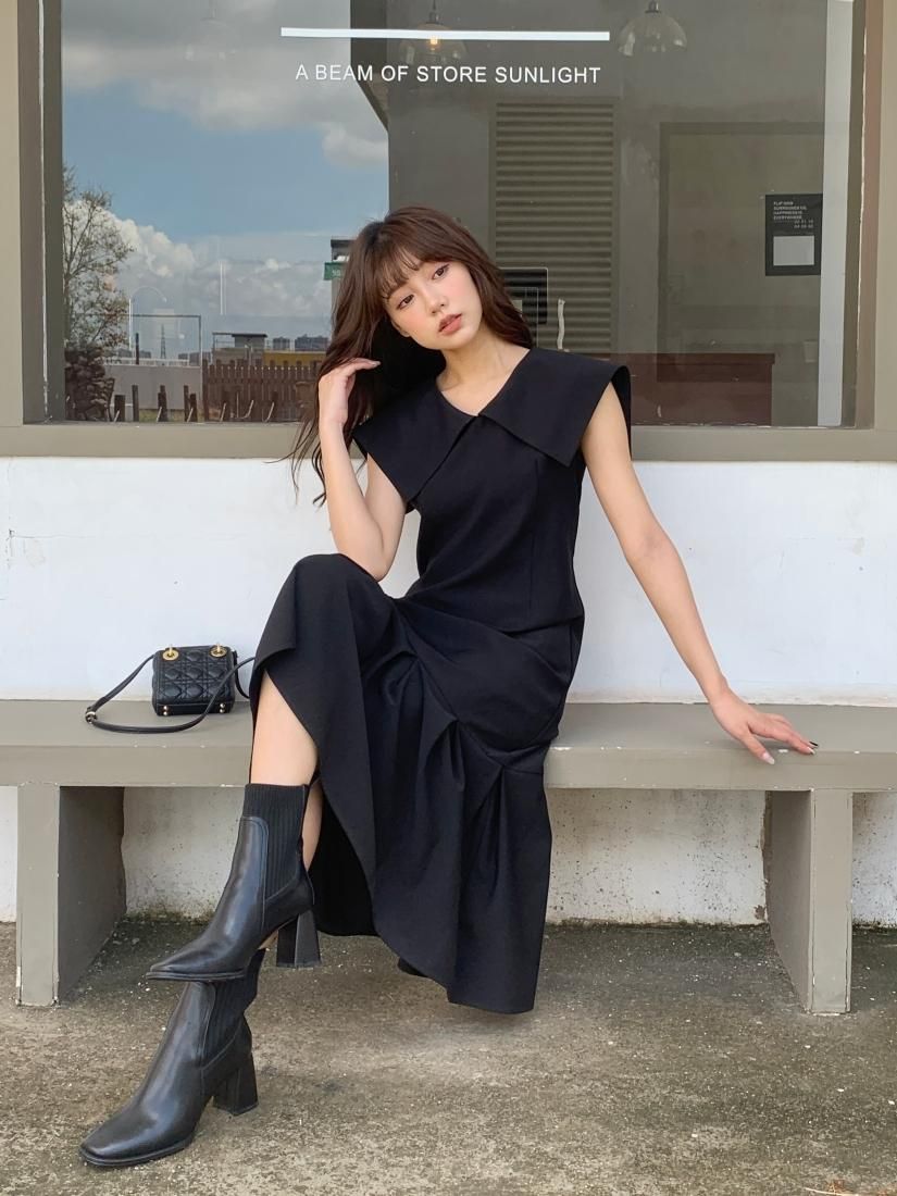 Square big collar Dress - BIRTHDAY BASH