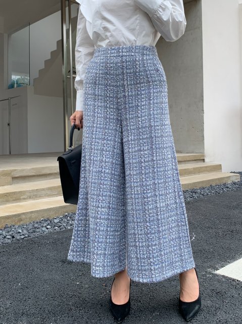 TWEED WIDE LALA PANTS