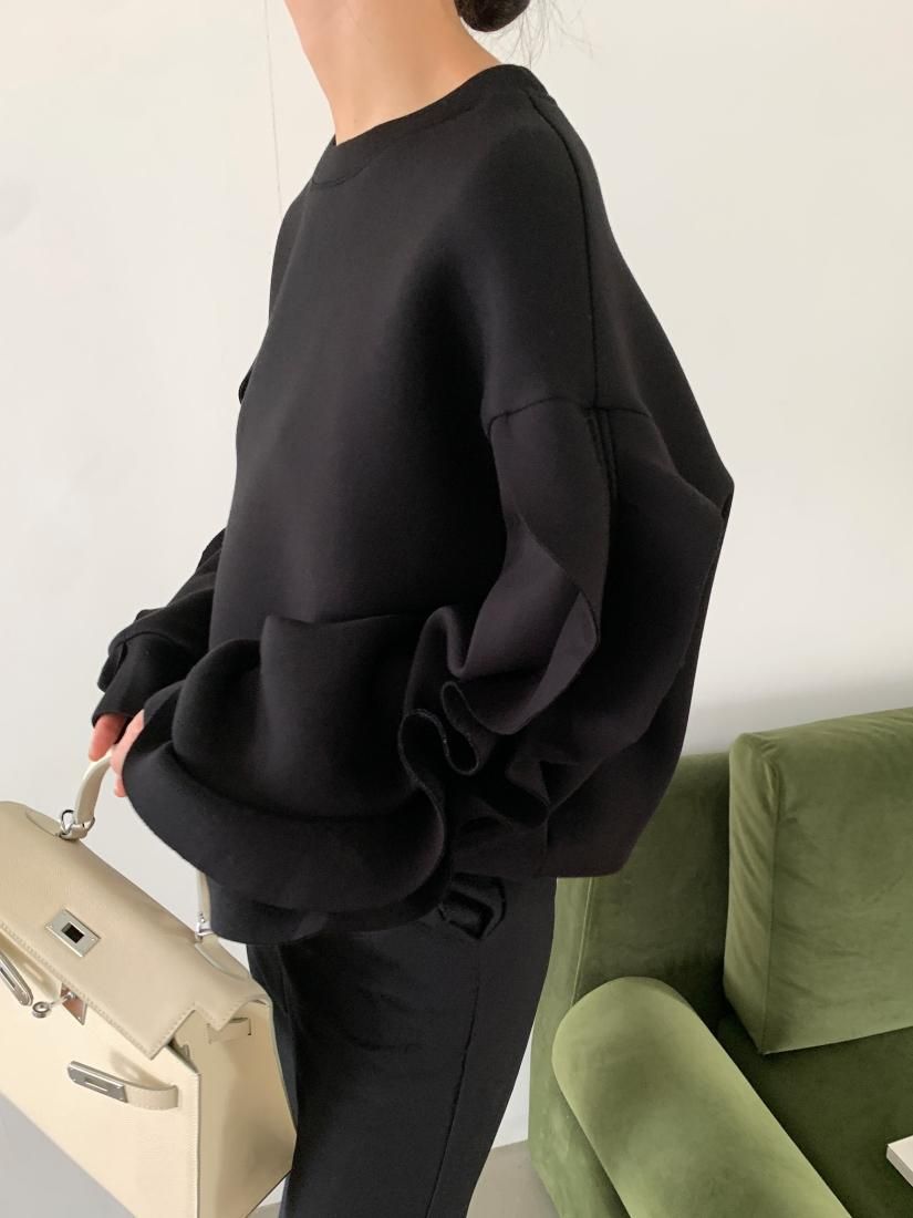 FRILL SLEEVE SWEATER - BIRTHDAY BASH