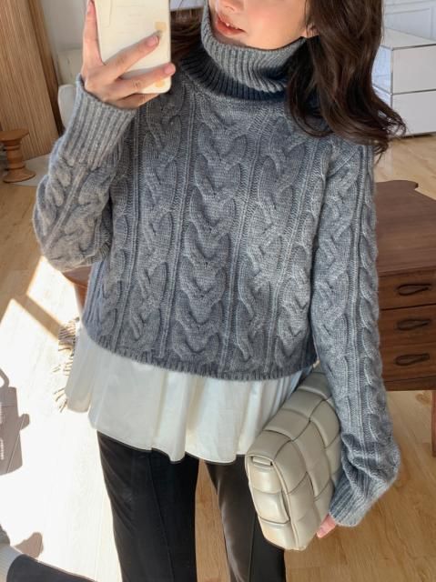 LOWGAGE GRAY KNIT TOPS