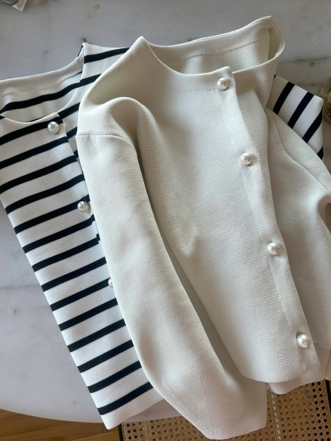 BB PEARL CROPPED KNIT CARDIGAN